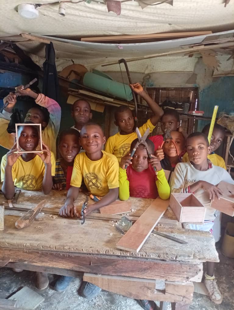 Pupils on Carpentry Workshop